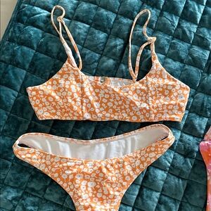 SHEIN Orange and White Bikini